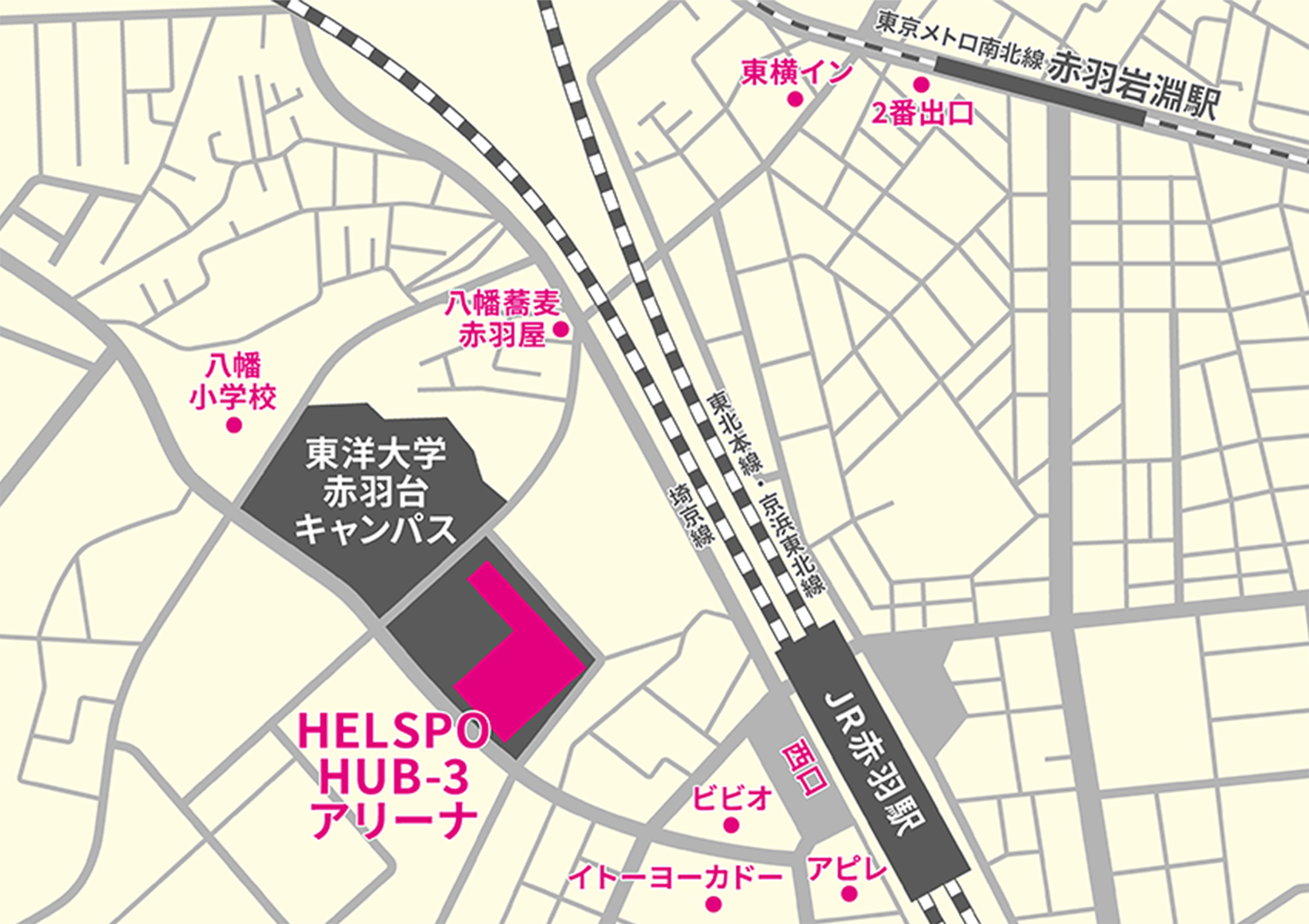 会場周囲の簡易マップ